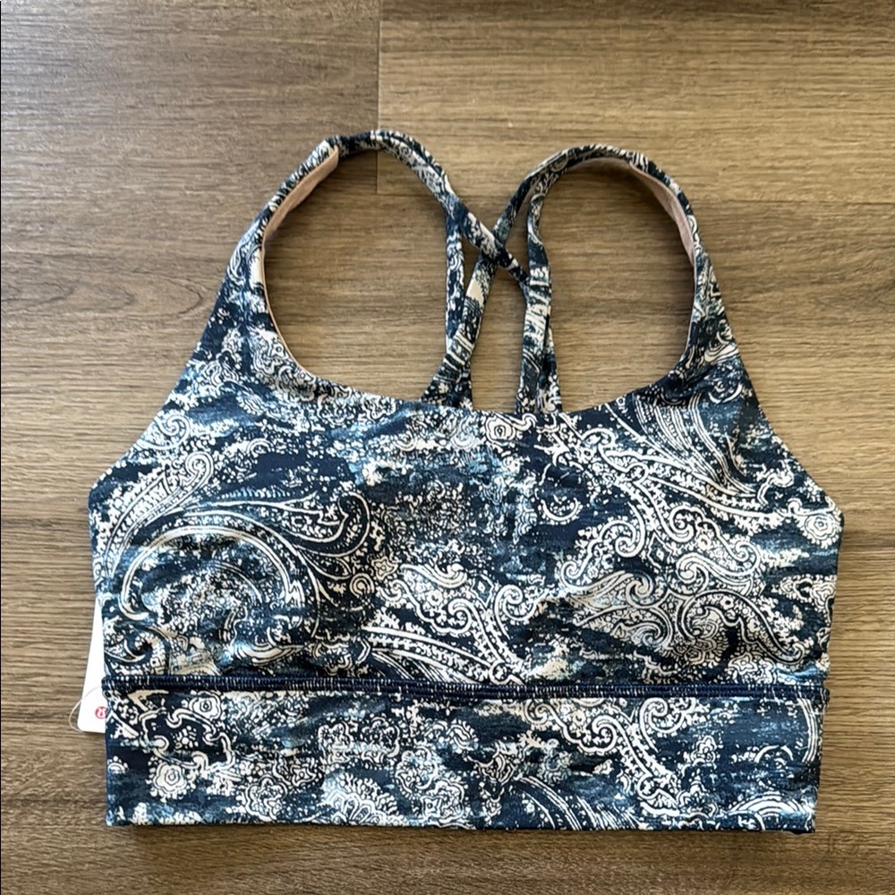 Lululemon Blue and White Abstract Sports Bra